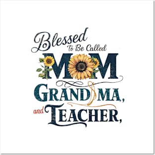 Blessed To Be Called Mom Grandma Great Grandma Mother's Day Posters and Art